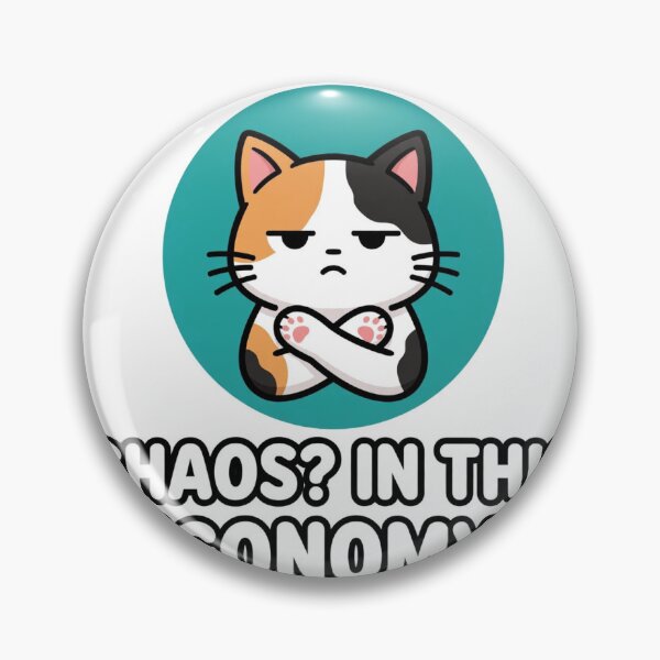 Item preview, Chaos In This Economy Funny Judgmental Cat Sticker designed and sold by SniffGiggle.