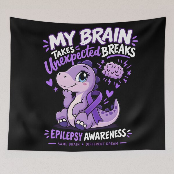 Item preview, Cute Purple Dino -Epilepsy Awareness designed and sold by TTdesigns123.