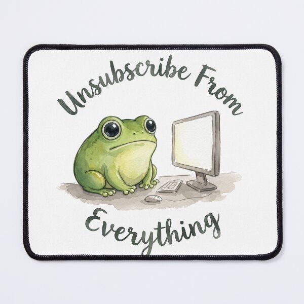 Item preview, Funny Chubby Frog Unsubscribe From Everything Watercolor Art designed and sold by Digitalphoto4u.
