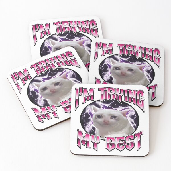 Item preview, Funny Cat Meme Trying My Best designed and sold by DariaDoodleArt.