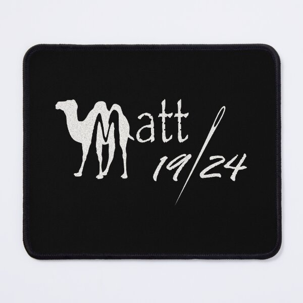 Item preview, Matthew 19:24 Camel Through the eye of the Needle | Mark 10 25 Christian Typography White designed and sold by ZechJohnRB.