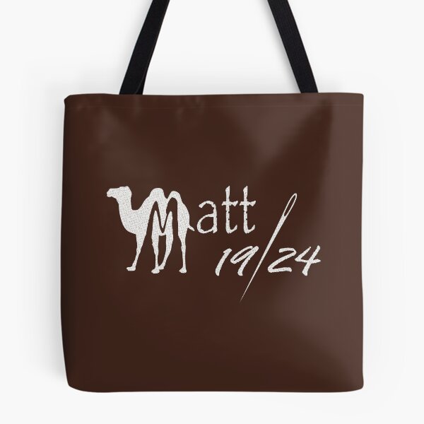 Item preview, Matthew 19:24 Camel Through the eye of the Needle | Mark 10 25 Christian Typography White designed and sold by ZechJohnRB.