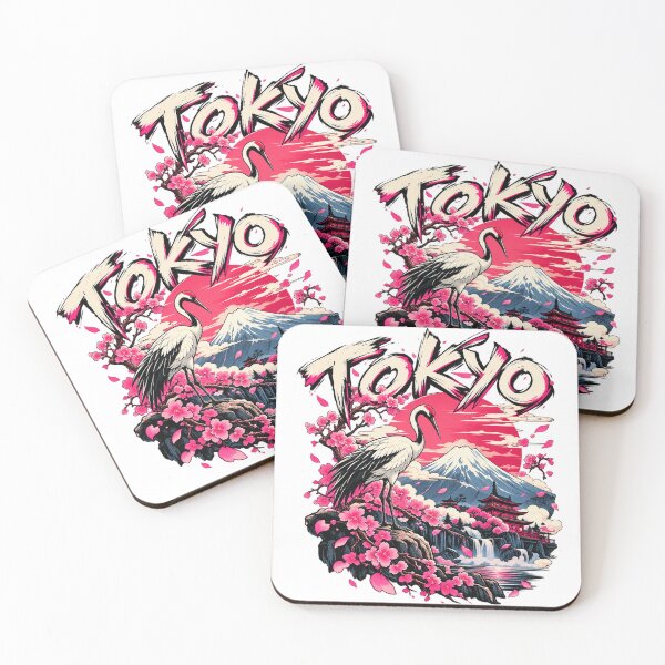 Item preview, Tokyo Japan – Sakura Crane & Mount Fuji Japanese Art designed and sold by SupplyCode.