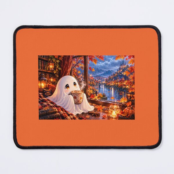 Item preview, Cozy Ghost & Cinnamon Coffee – Rainy Autumn Anime designed and sold by Tianjie-Yishu.