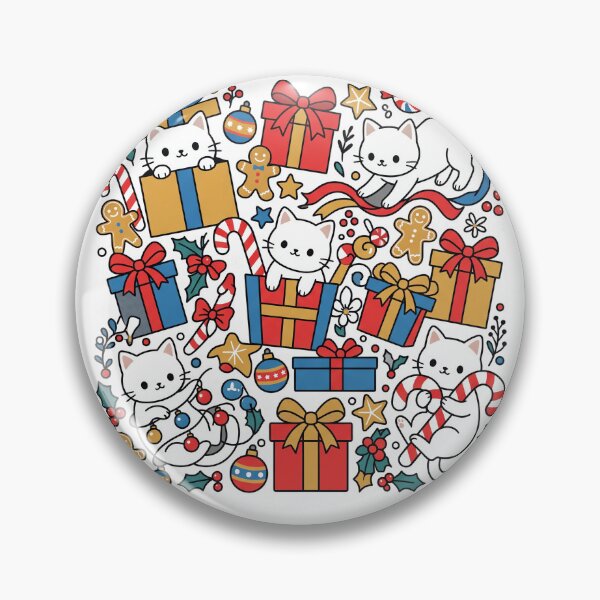 Item preview, White Cat Christmas Gift Pattern designed and sold by DariaDoodleArt.