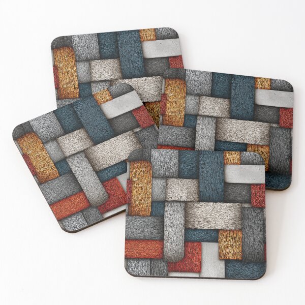 Item preview, Rustic Leather and Fabric Interlocking Weave Art designed and sold by Piotrek0001.