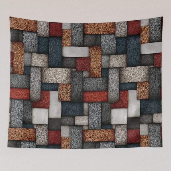 Item preview, Rustic Leather and Fabric Interlocking Weave Art designed and sold by Piotrek0001.