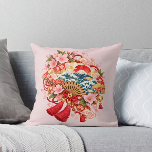 Item preview, Japanese Fan with Mount Fuji, Waves and Sakura designed and sold by MetaModel Editions.