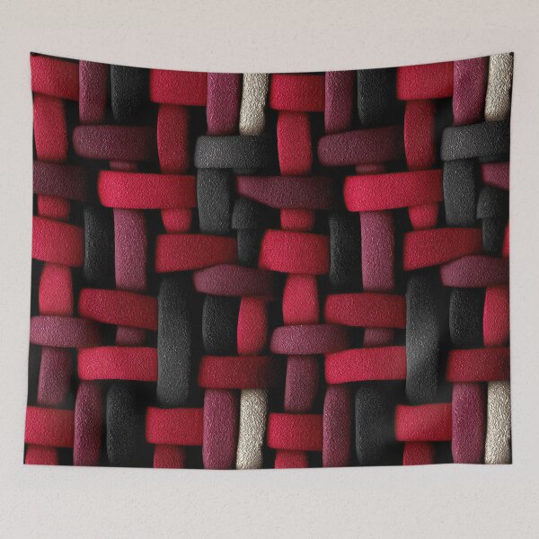 Item preview, Modern Crimson and Black Strap Weave Art designed and sold by Piotrek0001.