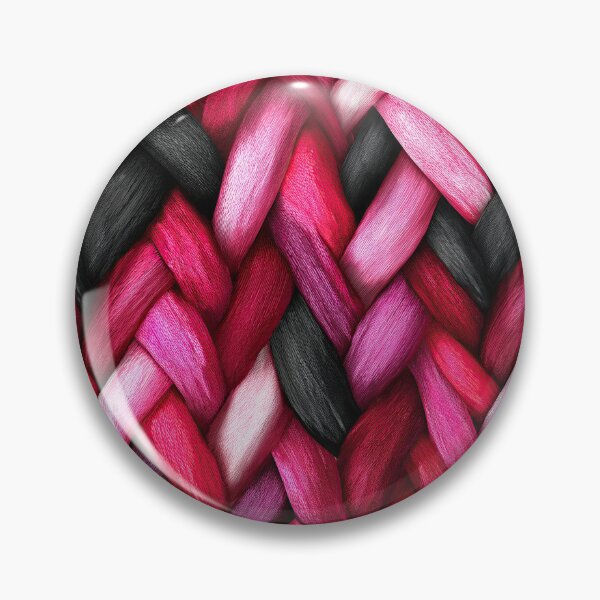 Item preview, Magenta and Black Chunky Knit Wool Braid designed and sold by Piotrek0001.