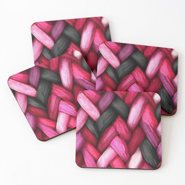 Item preview, Magenta and Black Chunky Knit Wool Braid designed and sold by Piotrek0001.