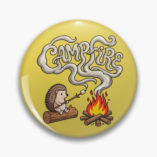 Item preview, Campfire Hedgehog Roasting Marshmallow Pop Art designed and sold by Rare By Hero.