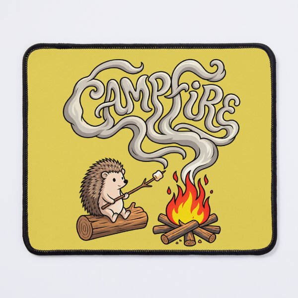 Item preview, Campfire Hedgehog Roasting Marshmallow Pop Art designed and sold by Rare By Hero.