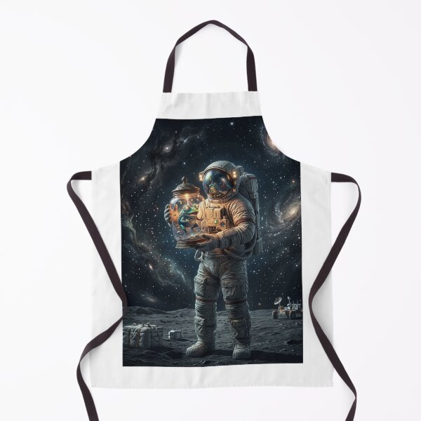 Item preview, Astronaut Holding Alien Frog Glass Jar Universe Galaxy Moon Pop Surrealism designed and sold by Rain-Road.