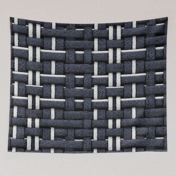Item preview, Midnight Denim and White Stitched Weave Art designed and sold by Piotrek0001.