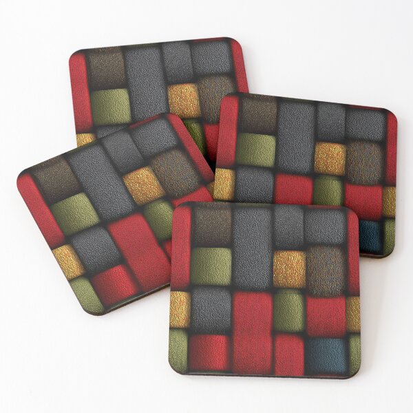 Item preview, Vibrant Red and Olive Leather Strap Weave designed and sold by Piotrek0001.