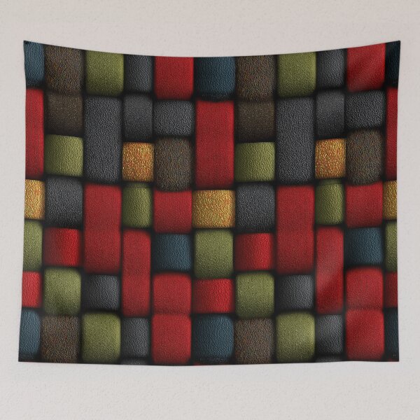 Item preview, Vibrant Red and Olive Leather Strap Weave designed and sold by Piotrek0001.