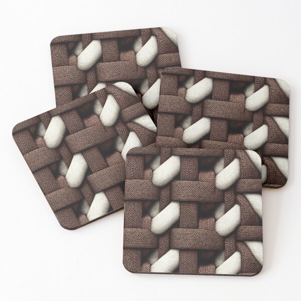 Item preview, Chocolate Brown and White Threaded Weave Art designed and sold by Piotrek0001.