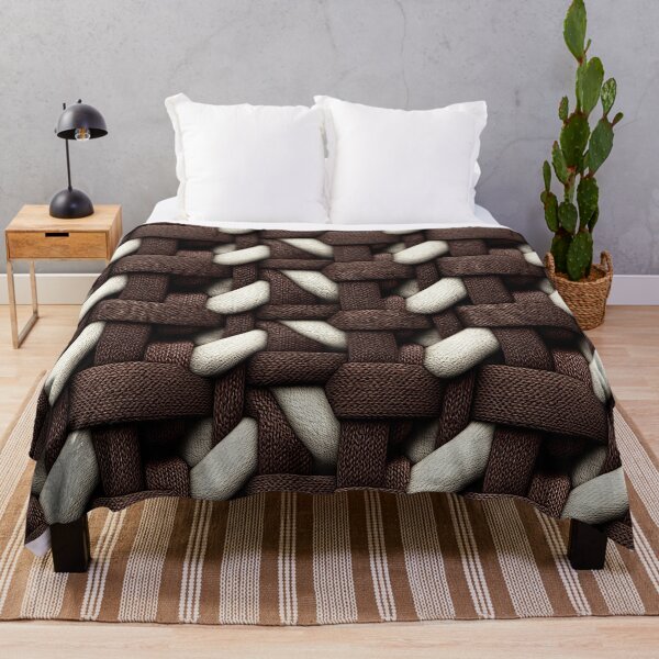 Item preview, Chocolate Brown and White Threaded Weave Art designed and sold by Piotrek0001.