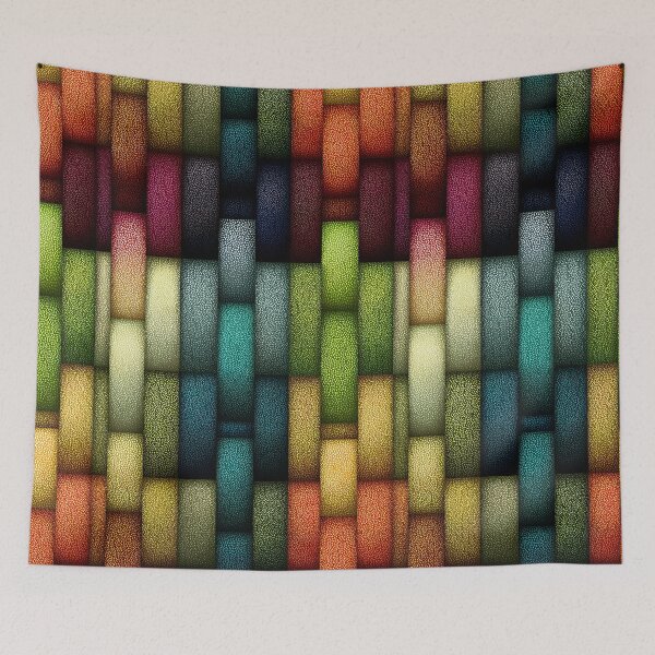 Item preview, Multicolor Rainbow Striped Yarn Weave Art designed and sold by Piotrek0001.