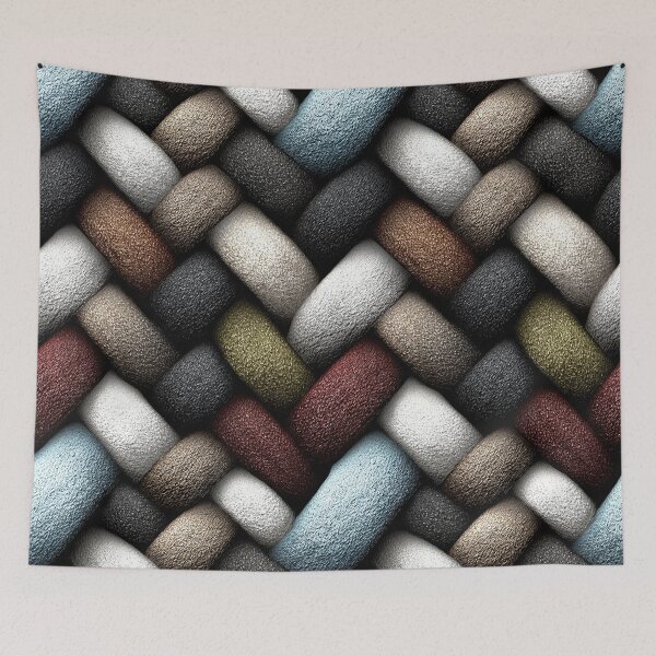 Item preview, Diagonal Earth Tone Wool Knit Braid Pattern designed and sold by Piotrek0001.
