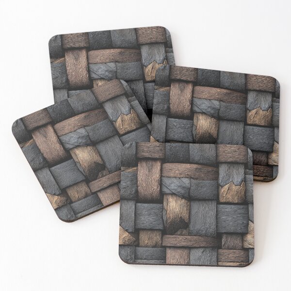 Item preview, Charred Dark Wood and Leather Weave Art designed and sold by Piotrek0001.