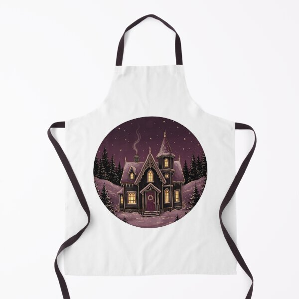 Item preview, Gothic Victorian House in Snow with Glowing Windows designed and sold by Moti Vaknin.