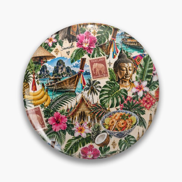 Item preview, Thailand Travel Collage – Temples Beaches & Tropical Culture designed and sold by MetaModel Editions.