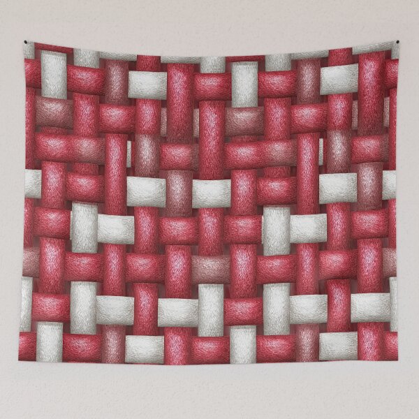 Item preview, Crisp Red and White Interlocking Strap Weave designed and sold by Piotrek0001.