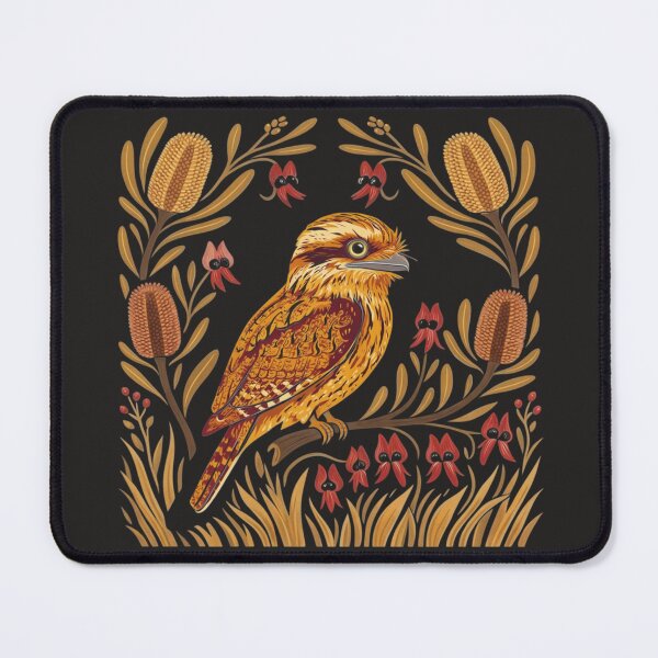 Item preview, Tawny Frogmouth in Golden Banksia – Modern Australiana Botanical Art Print designed and sold by Wennebabs.