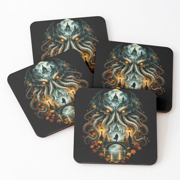 Item preview, H. P. Lovecraft: Cthulhu over an Autumn Bridge designed and sold by Fenay Designs.