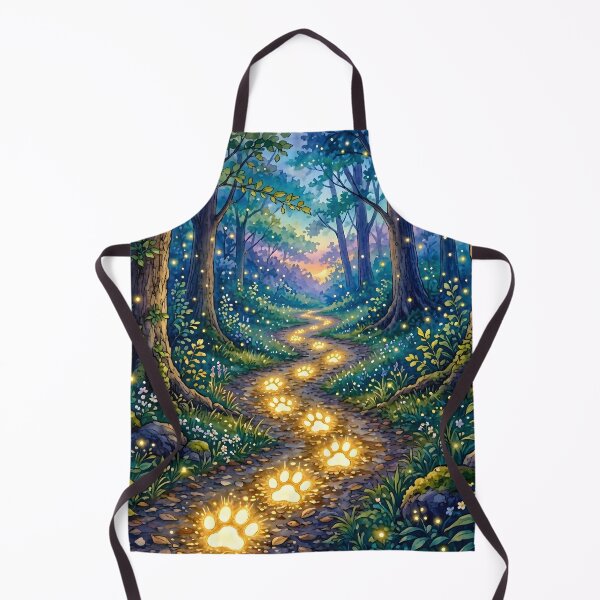 Item preview, Magic Glowing Paw Print Path in Enchanted Forest designed and sold by Sybille-Yates.