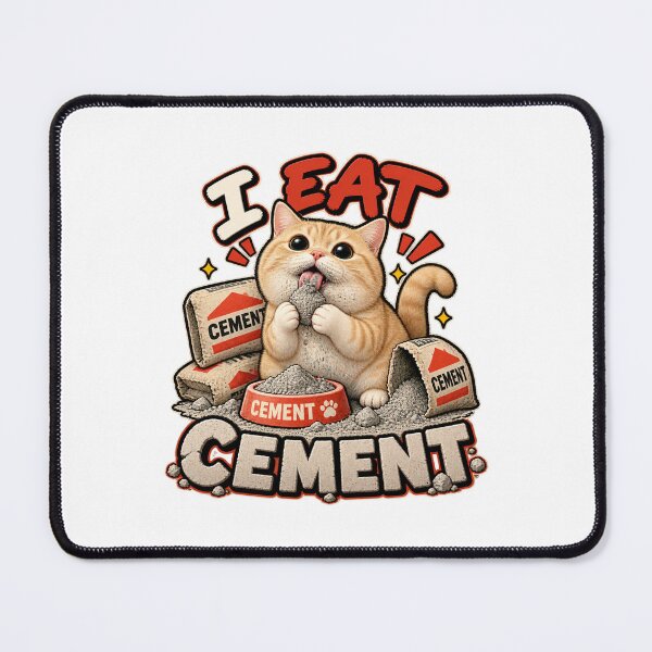Item preview, Funny I Eat Cement Cursed Cat Meme Design with Oddly Specific Humor ⭐⭐⭐⭐⭐ designed and sold by FilthyOldHag.