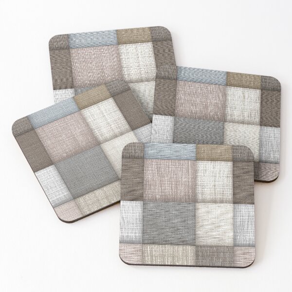 Item preview, Neutral Linen Patchwork Woven Squares Art designed and sold by Piotrek0001.