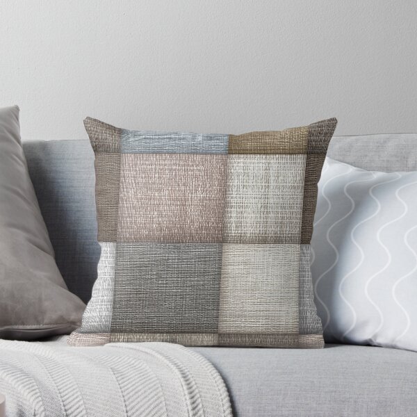Item preview, Neutral Linen Patchwork Woven Squares Art designed and sold by Piotrek0001.