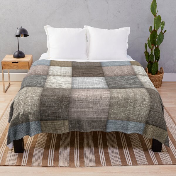 Item preview, Neutral Linen Patchwork Woven Squares Art designed and sold by Piotrek0001.