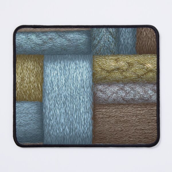 Item preview, Striped Denim and Ochre Knitted Wool Art designed and sold by Piotrek0001.