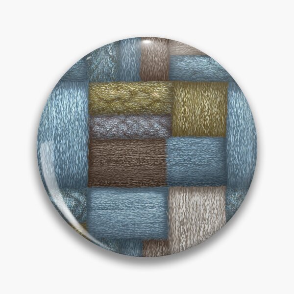 Item preview, Striped Denim and Ochre Knitted Wool Art designed and sold by Piotrek0001.