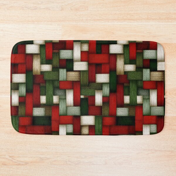 Item preview, Festive Cranberry and Forest Green Strap Weave designed and sold by Piotrek0001.