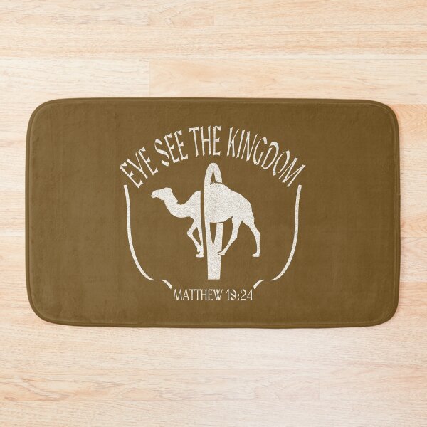 Item preview, Parables - Eye See the Kingdom | Camel Through Eye of the Needle - Not a innuendo but wordplay or pun with I & Eye | Matthew 19:24 & Mark 10 25 white designed and sold by ZechJohnRB.