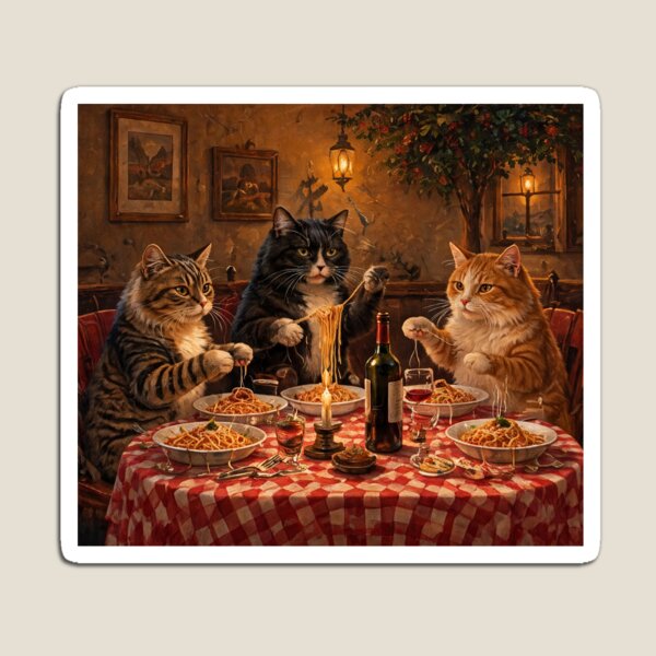 Item preview, Cats Eating Spaghetti designed and sold by Planning with Brendan.