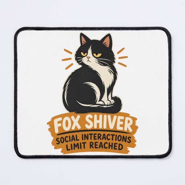 Item preview, Fox Shiver with Social Interactions Limit Reached Funny Quote Design ⭐⭐⭐⭐⭐ designed and sold by FilthyOldHag.