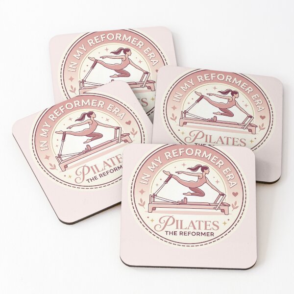 Item preview, Trendy In My Reformer Era Aesthetic Pink Pilates Circular Badge Sticker designed and sold by REFORMER & COFFEE STUDIO.