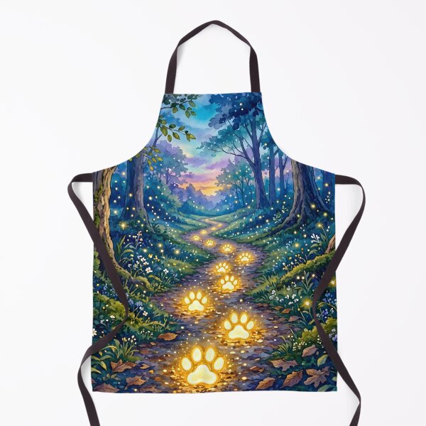 Item preview, Magic Glowing Paw Print Path in Enchanted Forest designed and sold by Sybille-Yates.