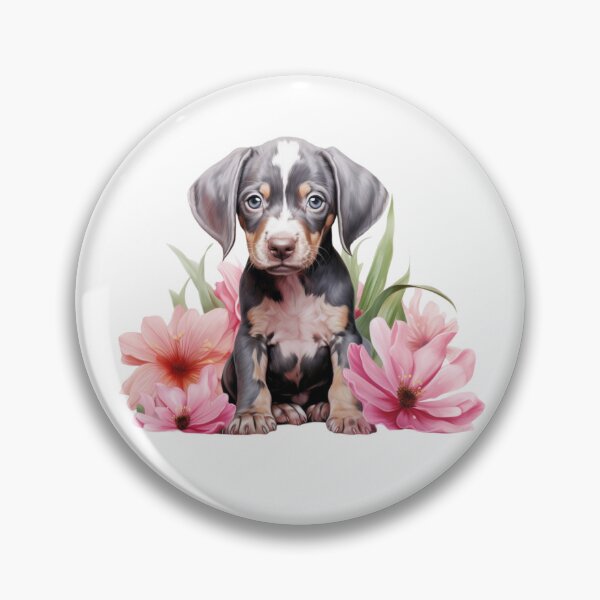 Item preview, Pink Lily Puppy | Elegant Floral Aesthetic Art designed and sold by Mandayartstudio.