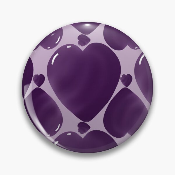 Item preview, Purple Heart Pattern — Glossy Illustrated 3D Heart Dark Valentine Repeat Print designed and sold by HopeAndHustle.