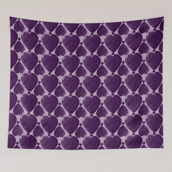 Item preview, Purple Heart Pattern — Glossy Illustrated 3D Heart Dark Valentine Repeat Print designed and sold by HopeAndHustle.