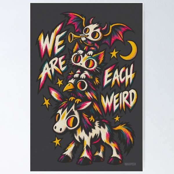 Item preview, Lowbrow Art Mascot Stack - We Are Each Weird designed and sold by IMAGIPEEK.
