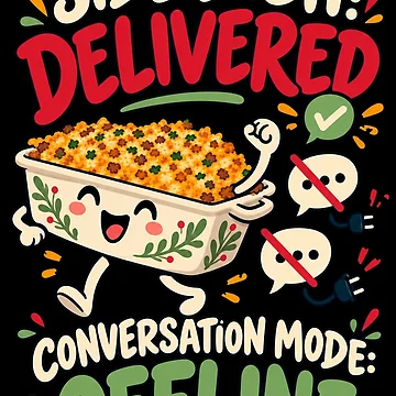 Imagen de la obra Funny Friendsgiving Potluck Side Dish Delivered Conversation Offline de MOTIFOLK