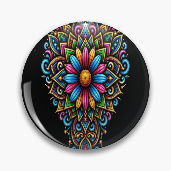 Item preview, Psychedelic Mandala Flower Boho Crystal Ornament designed and sold by Breezes-of-Ida.